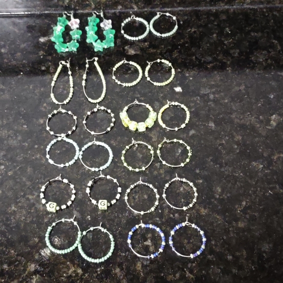 Earring Hoop's Silver Small/Medium 12Ct. Green Caramel Apple Sauce - Picture 3 of 4